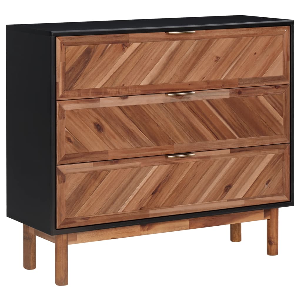 Credenza 90x33,5x80 cm in Legno Massello di Acacia e MDF - homemem39