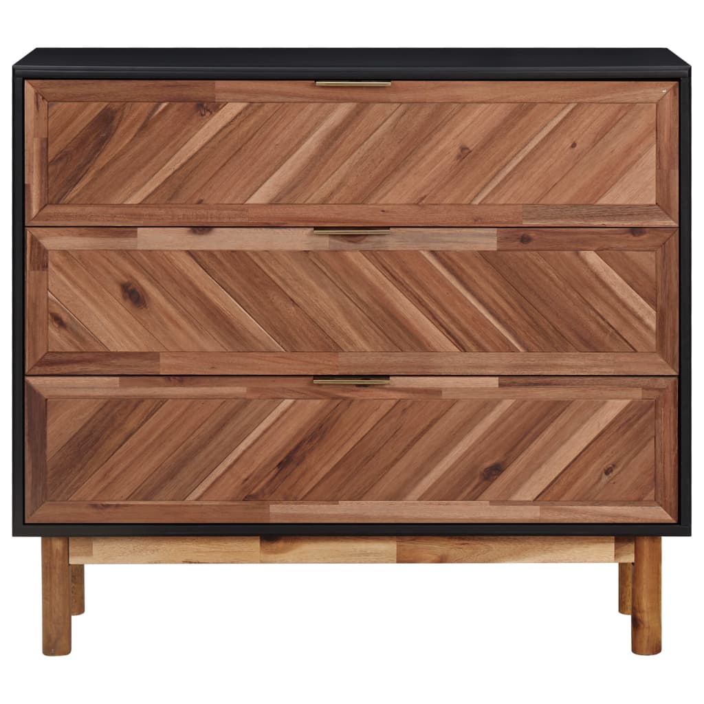 Credenza 90x33,5x80 cm in Legno Massello di Acacia e MDF - homemem39