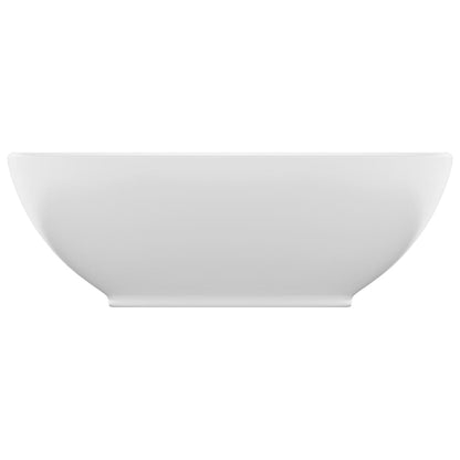 Lavandino Lusso Ovale Bianco Opaco 40x33 cm in Ceramica - homemem39