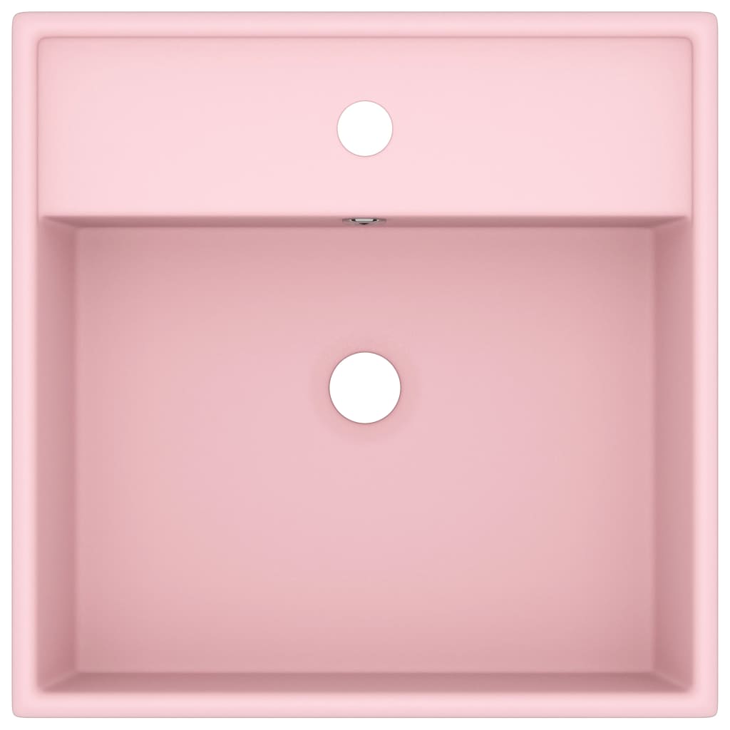 Lavabo Troppopieno Quadrato Rosa Opaco 41x41cm Ceramica - homemem39