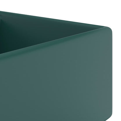 Lavabo con Troppopieno Quadrato Verde Opaco 41x41 cm Ceramica - homemem39