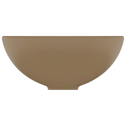 Lavandino Lusso Rotondo Crema Opaco 32,5x14 cm in Ceramica - homemem39