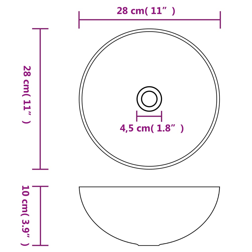 Lavandino da Bagno in Ceramica Rosa Opaco Rotondo - homemem39