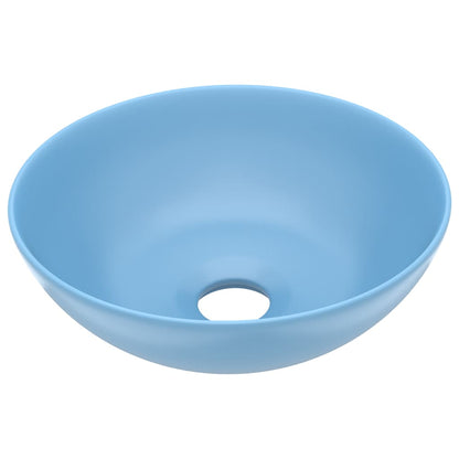 Lavandino da Bagno in Ceramica Azzurro Rotondo - homemem39