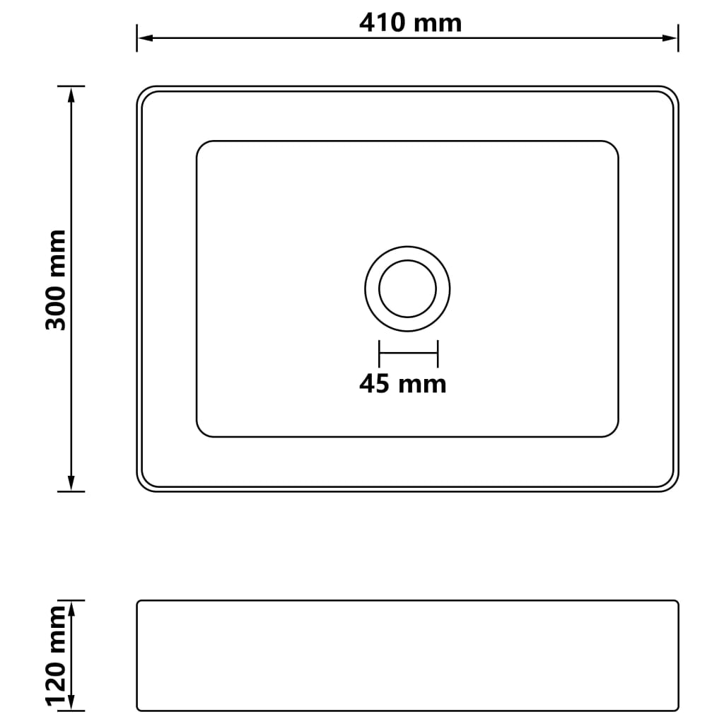 Lavandino Luxury Bianco Opaco 41x30x12 cm in Ceramica