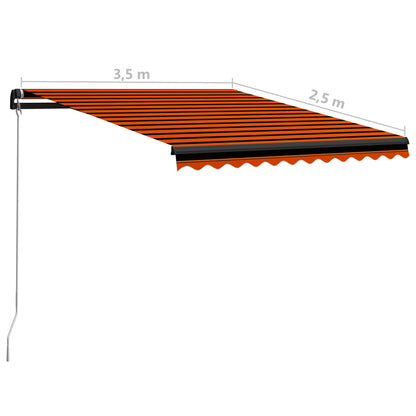 Tenda da Sole Retrattile Manuale 350x250 cm Arancione e Marrone