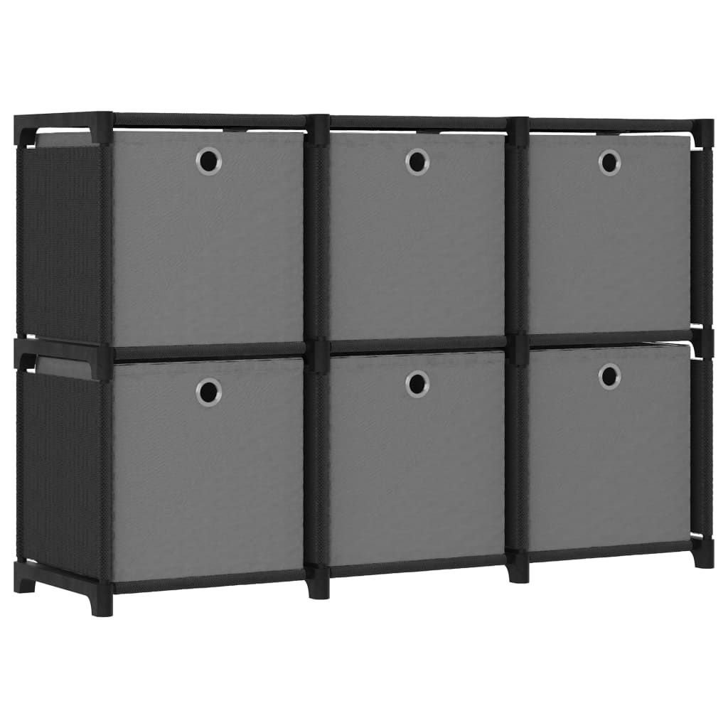 Mobile con 6 Scatole a Cubo Nero 103x30x72,5 cm in Tessuto - homemem39