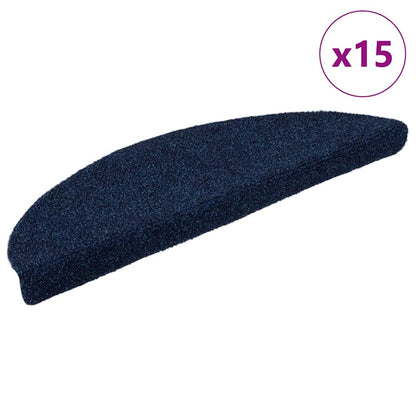 Self-adhesive stair mats 15 pcs Blue 65x21x4 cm Needle-punched