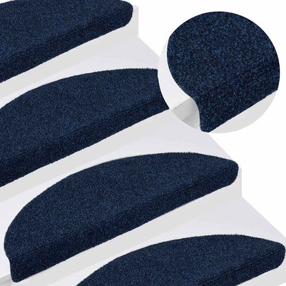 Self-adhesive stair mats 15 pcs Blue 65x21x4 cm Needle-punched