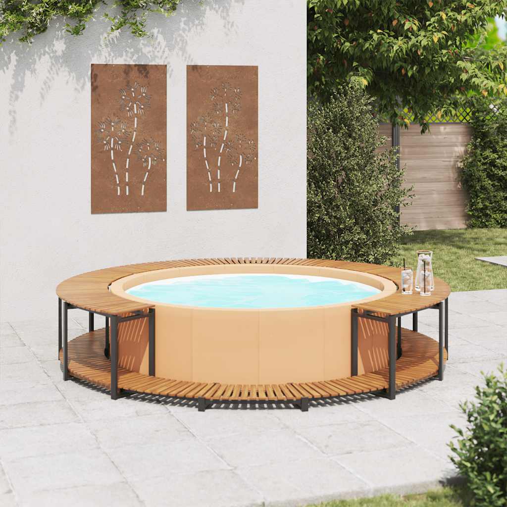 Bordo per Spa 273x53 cm in Legno Massello d'Acacia - homemem39