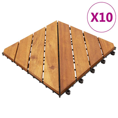 Piastrelle Esterni 10 pz 30x30 cm in Legno Massello di Acacia - homemem39