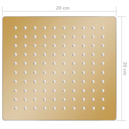 Testa Doccia a Pioggia in Acciaio Inox 20x20cm Quadrata Oro - homemem39