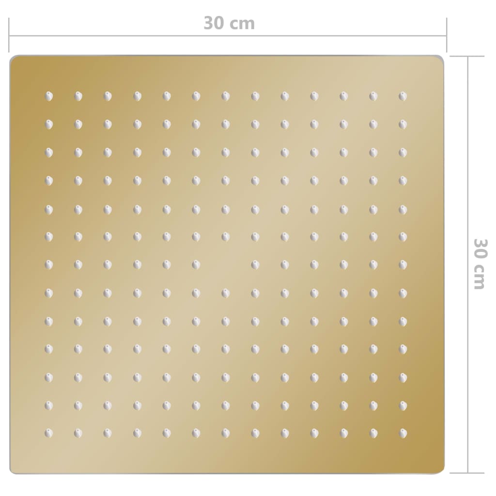 Testa Doccia a Pioggia in Acciaio Inox 30x30 cm Quadrata Oro - homemem39