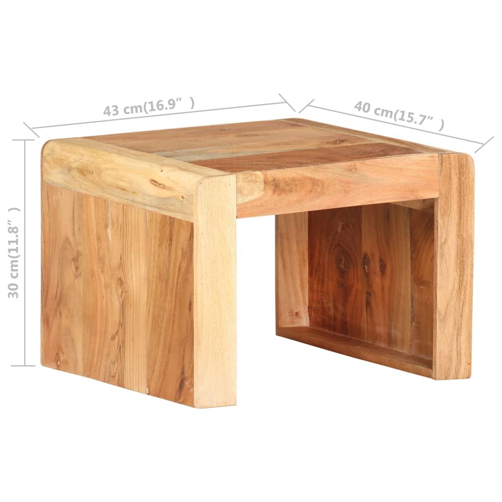 Tavolino Laterale 40x40x30 cm in Legno Massello di Acacia - homemem39