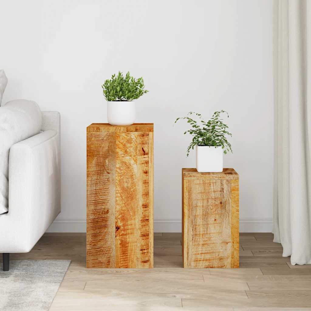 Supporti per Piante 2 pz in Legno Massello di Mango - homemem39