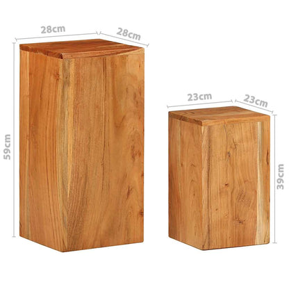 Supporti per Piante 2 pz in Legno Massello di Acacia - homemem39