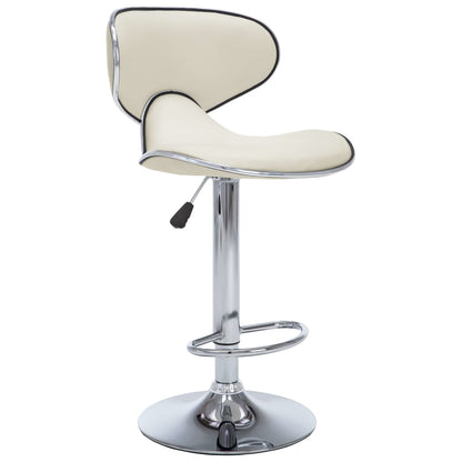 323647 vidaXL Bar Stools 2 pcs Cream Faux Leather