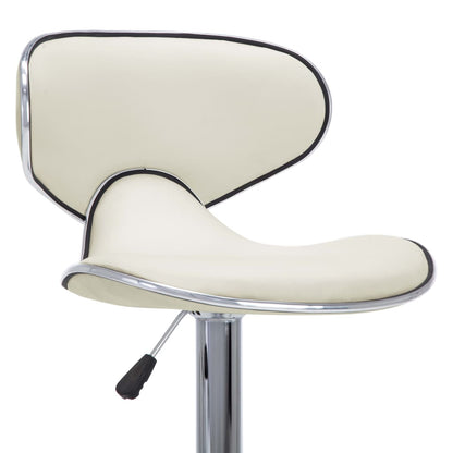 323647 vidaXL Bar Stools 2 pcs Cream Faux Leather