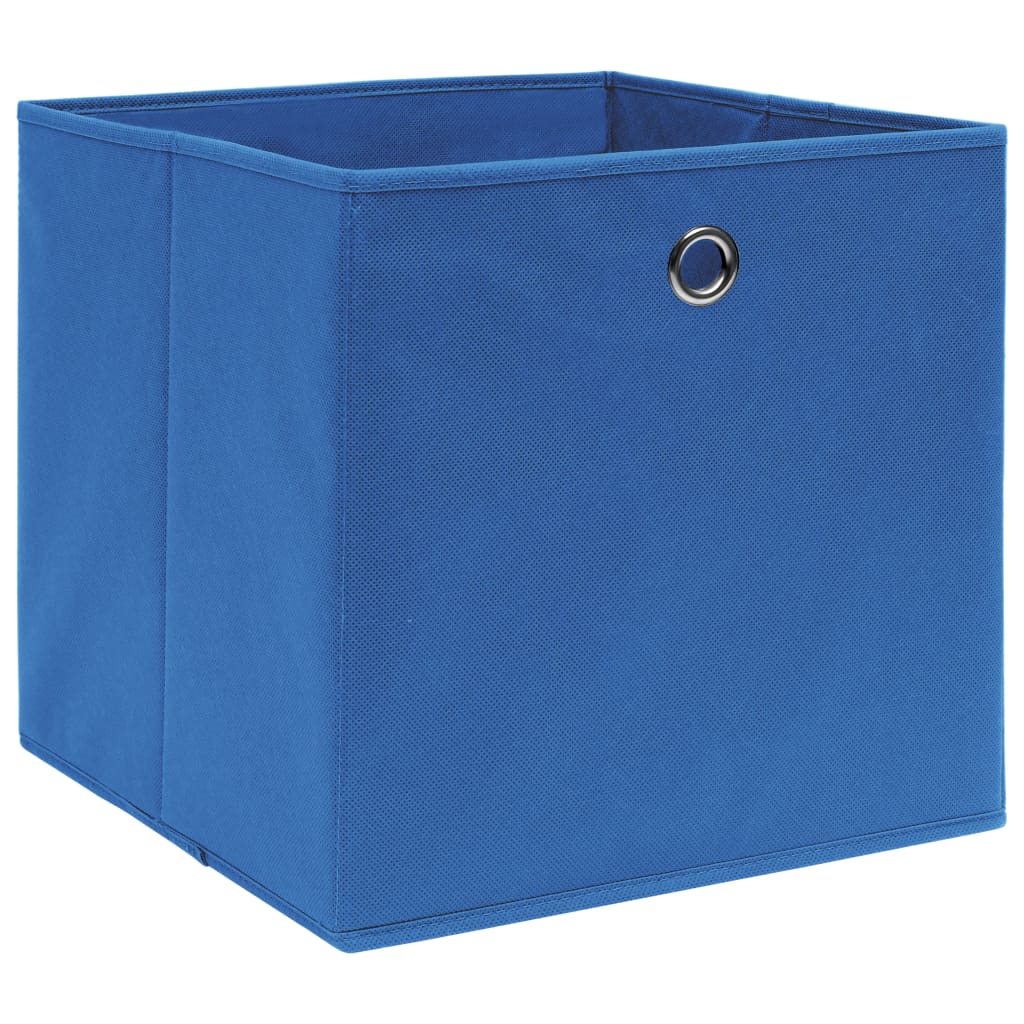 Contenitori 4 pz in Tessuto non Tessuto 28x28x28 cm Blu - homemem39