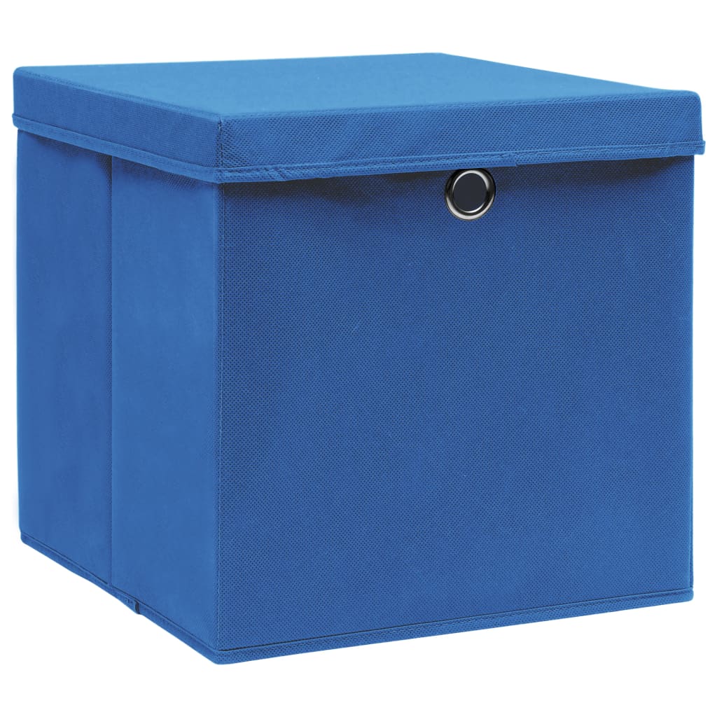 Contenitori con Coperchi 10 pz 28x28x28 cm Blu - homemem39