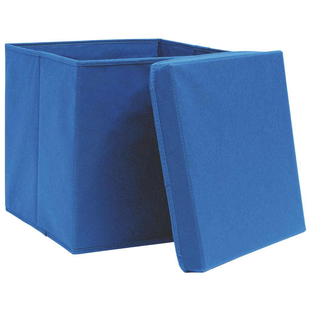 Contenitori con Coperchi 10 pz 28x28x28 cm Blu - homemem39