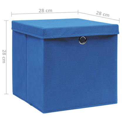 Contenitori con Coperchi 10 pz 28x28x28 cm Blu - homemem39