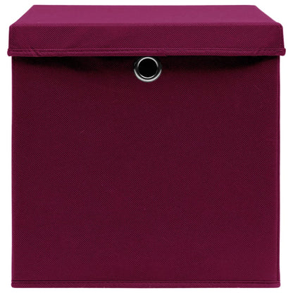 Contenitori con Coperchi 10 pz 28x28x28 cm Rosso Scuro - homemem39