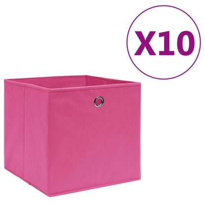 Contenitori 10 pz in Tessuto non Tessuto 28x28x28 cm Rosa - homemem39