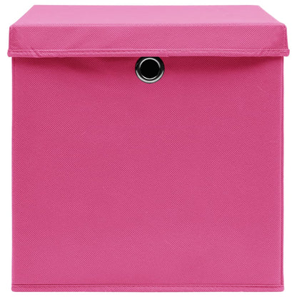 Contenitori con Coperchi 10 pz 28x28x28 cm Rosa - homemem39