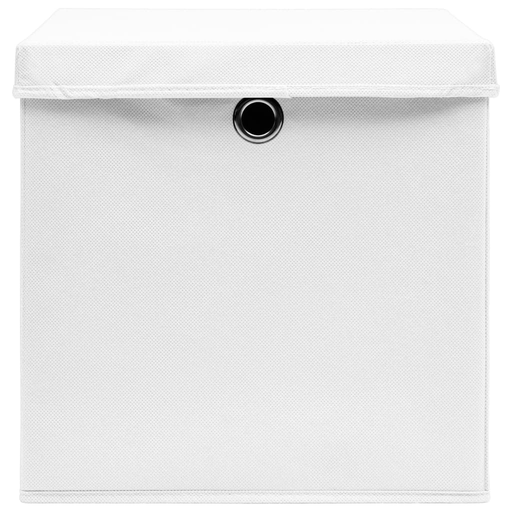 Contenitori con Coperchi 10 pz 28x28x28 cm Bianco - homemem39