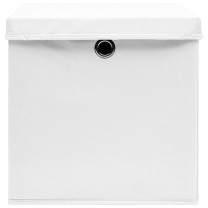 Contenitori con Coperchi 10 pz 28x28x28 cm Bianco - homemem39