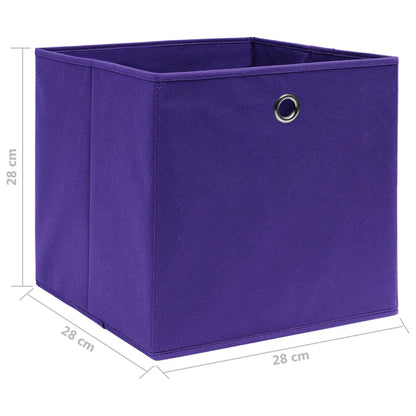 Contenitori 4 pz in Tessuto non Tessuto 28x28x28 cm Viola - homemem39