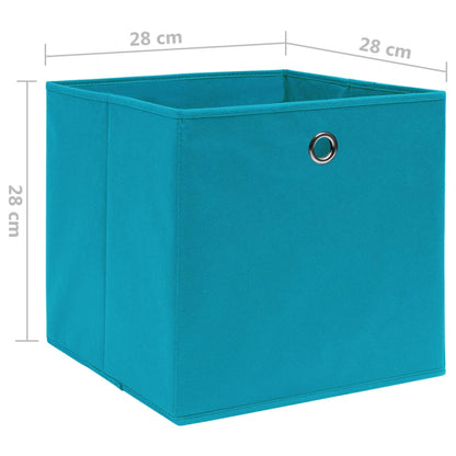 Contenitori 4 pz in Tessuto non Tessuto 28x28x28 cm Azzurro - homemem39