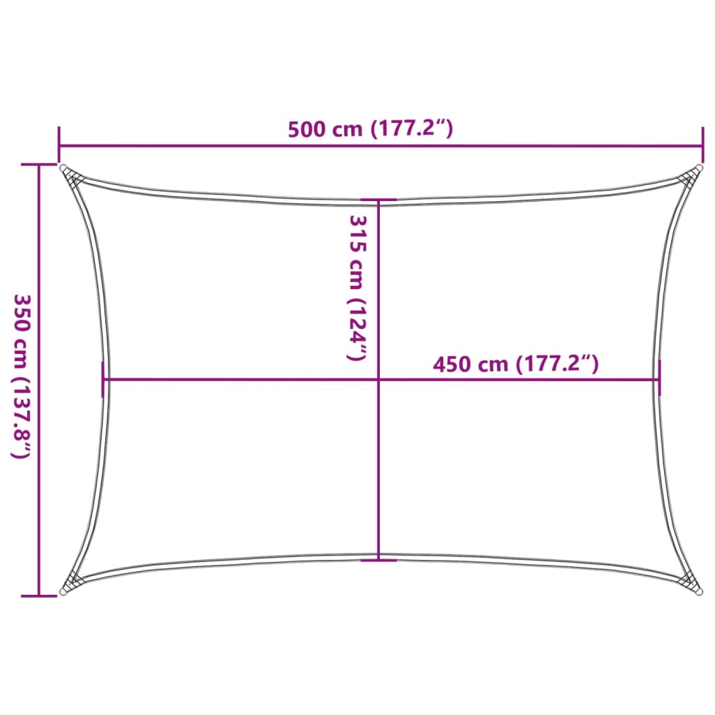 Vela Parasole 160 g/m² Antracite 3,5x5 m in HDPE - homemem39