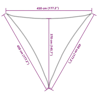 Vela Parasole 160 g/m² Antracite 4,5x4,5x4,5 m in HDPE - homemem39