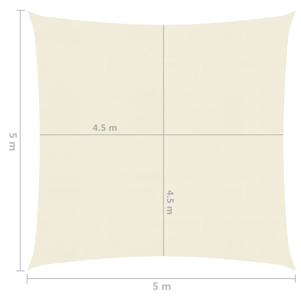 Vela Parasole 160 g/m² Crema 5x5 m in HDPE - homemem39