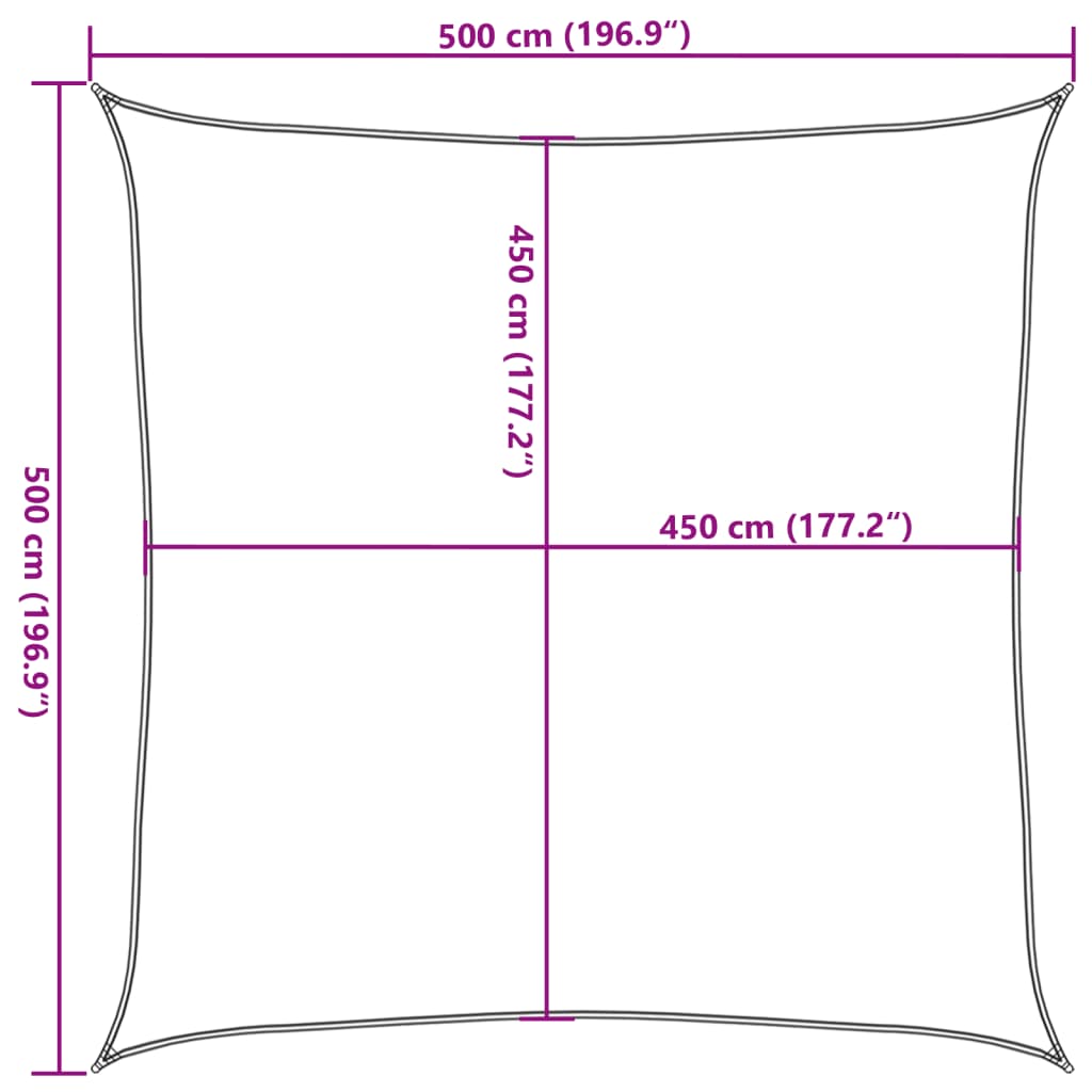 Vela Parasole 160 g/m² Crema 5x5 m in HDPE - homemem39