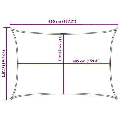 Sonnenschutzsegel 160 g/m² weiß 3,5 x 4,5 m aus HDPE