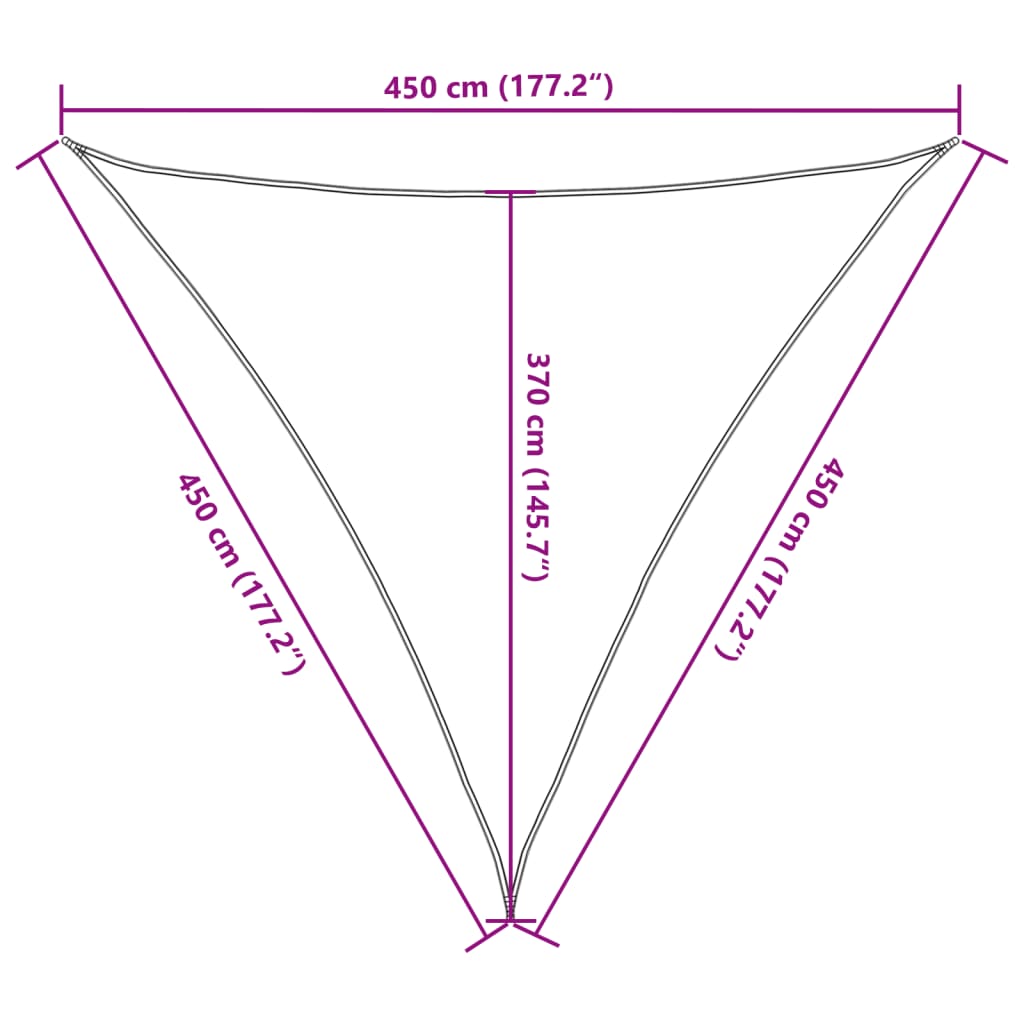 Vela Parasole 160 g/m² Bianca 4,5x4,5x4,5 m in HDPE - homemem39