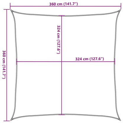 Vela Parasole 160 g/m² Verde Chiaro 3,6x3,6 m in HDPE - homemem39