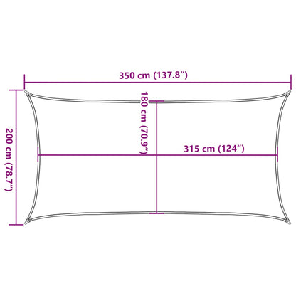 Vela Parasole 160 g/m² Rettangolare Verde Chiaro 2x3,5 m HDPE - homemem39