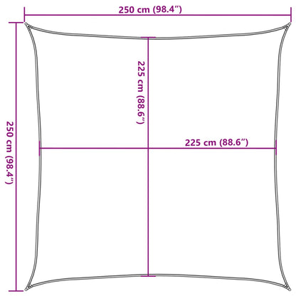 Vela Parasole 160 g/m² Quadrata Terracotta 2,5x2,5 m in HDPE - homemem39