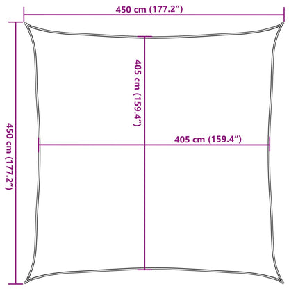 Vela Parasole 160 g/m² Quadrata Terracotta 4,5x4,5 m in HDPE - homemem39