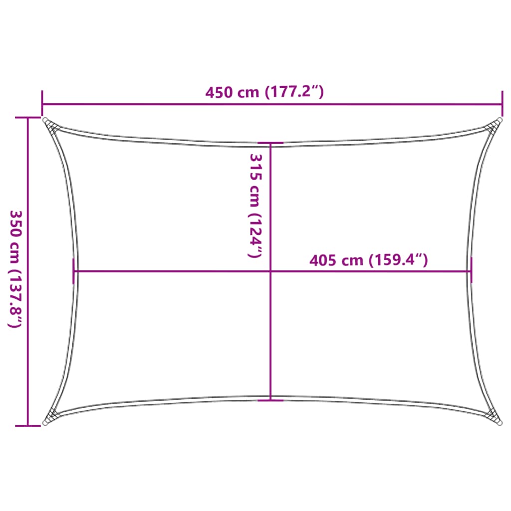 Vela Parasole 160 g/m² Rettangolare Terracotta 3,5x4,5 m HDPE - homemem39