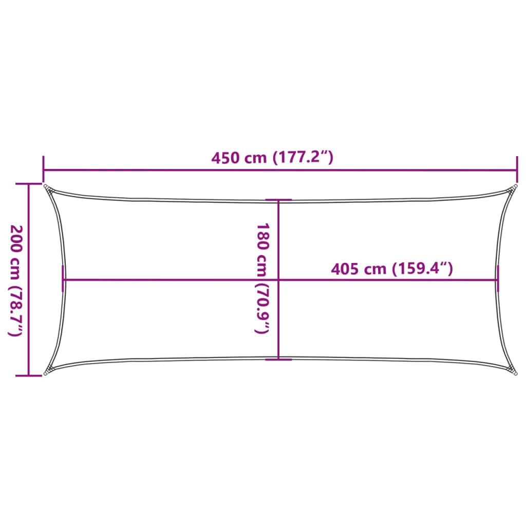 Vela Parasole 160 g/m² Talpa 2x4,5 m in HDPE