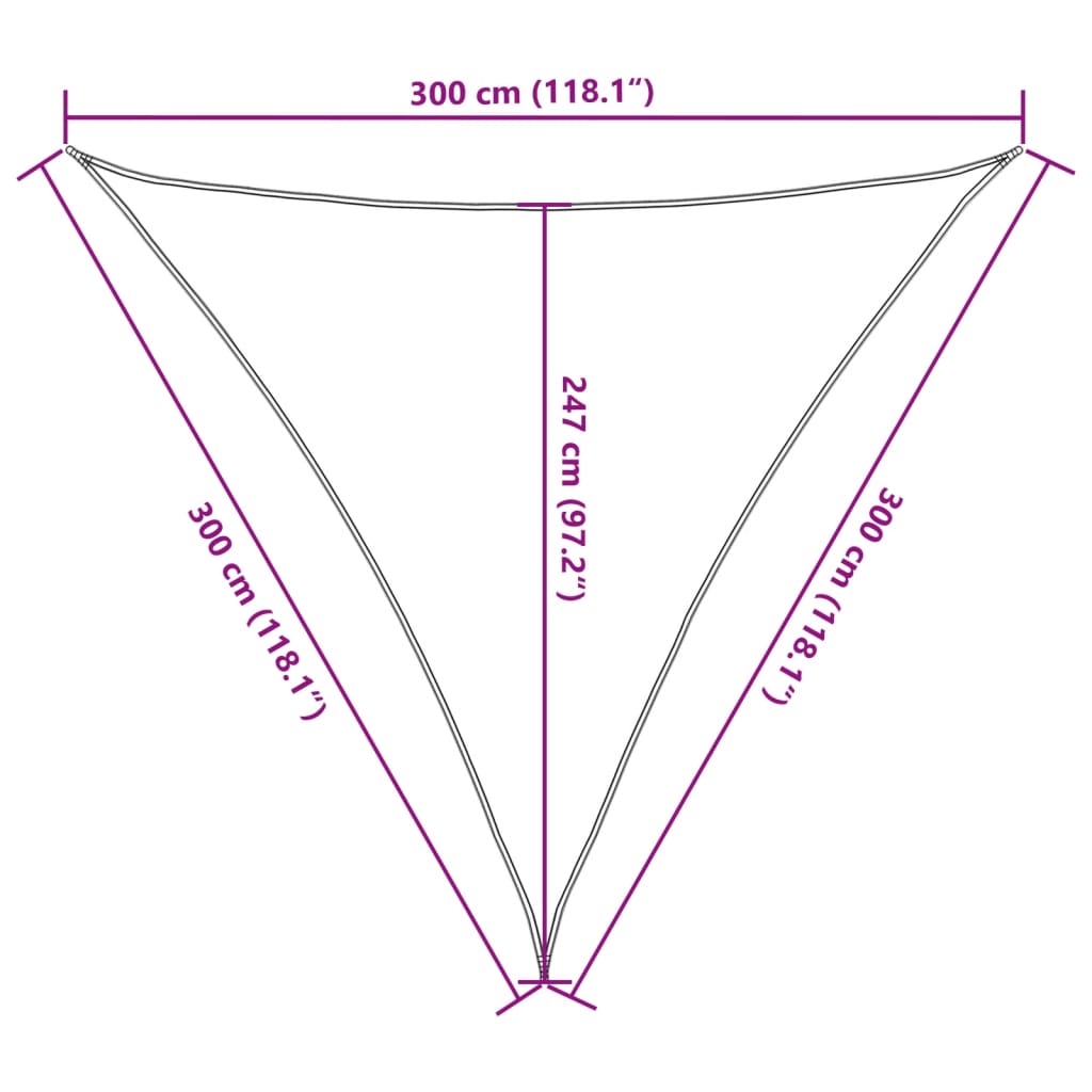 Vela Parasole 160 g/m² Grigio Talpa 3x3x3 m in HDPE