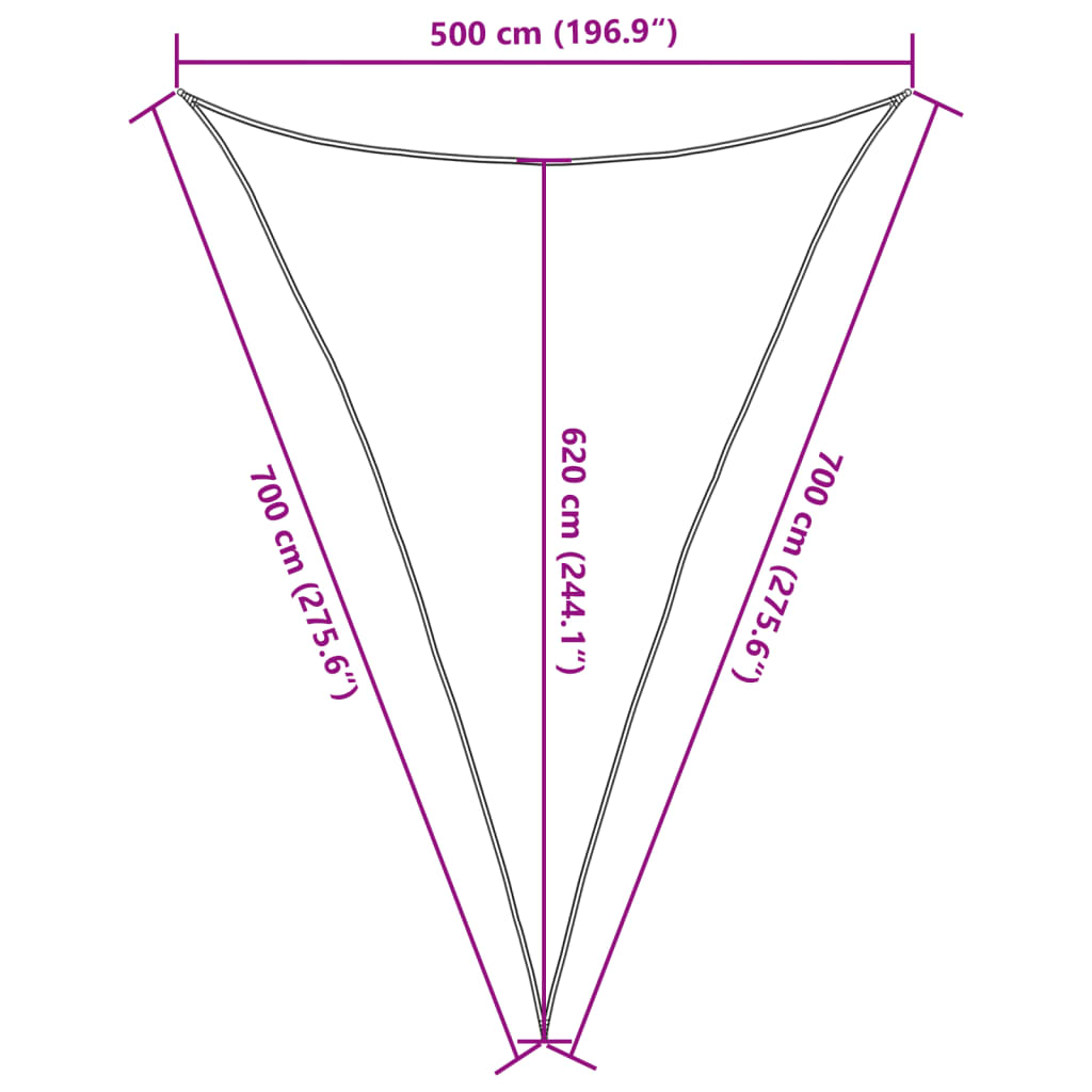 Vela Parasole 160 g/m² Grigio Talpa 5x7x7 m in HDPE