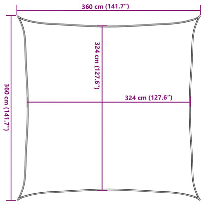 Vela Parasole 160 g/m² Quadrata Blu 3,6x3,6 m in HDPE - homemem39