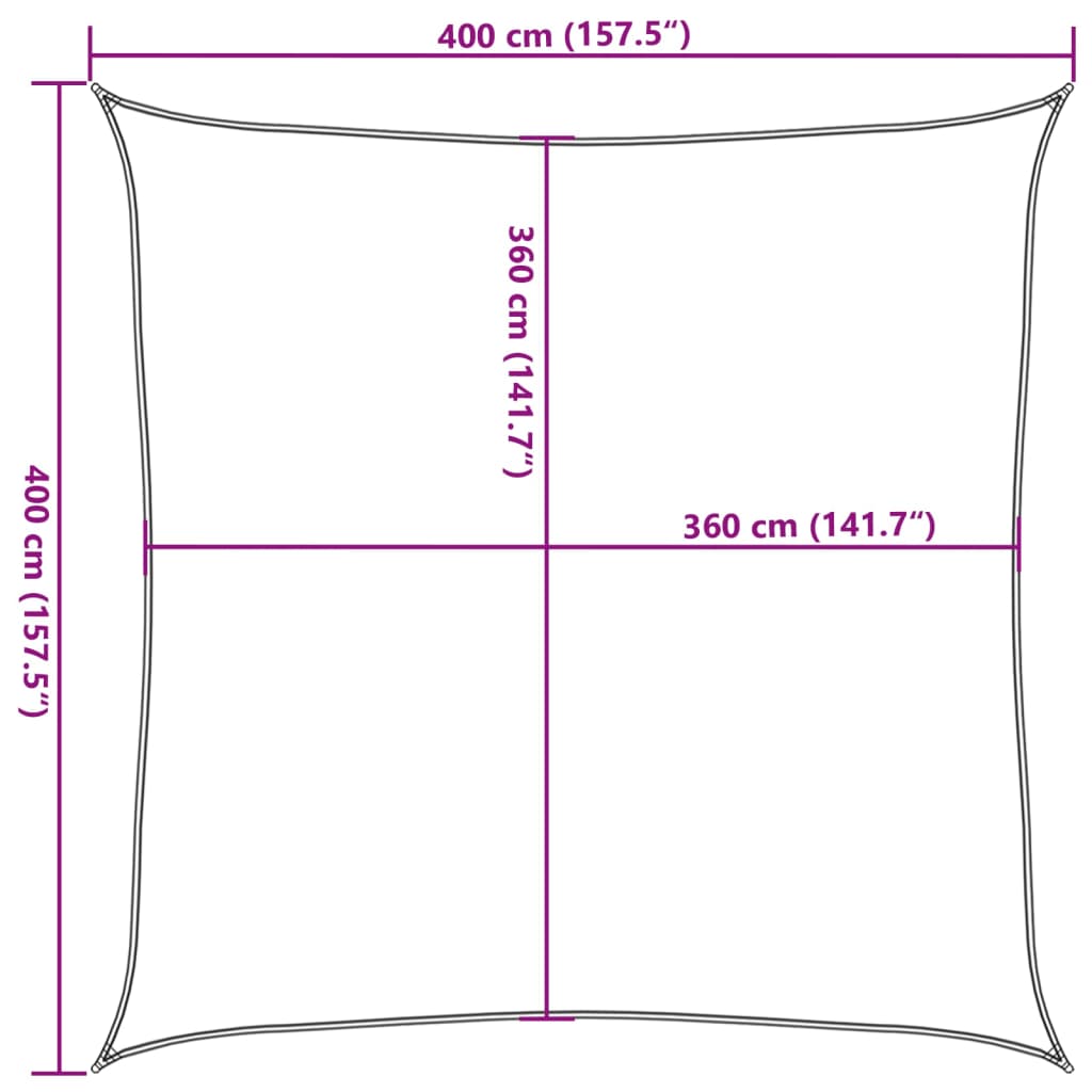 Vela Parasole 160 g/m² Quadrata Blu 4x4 m in HDPE - homemem39