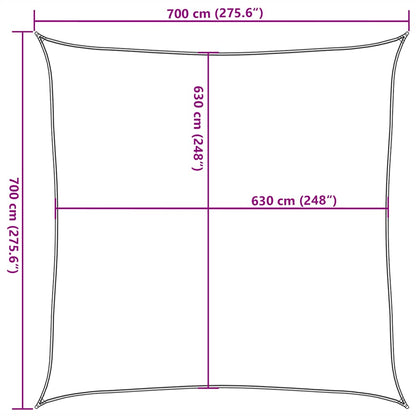 Vela Parasole 160 g/m² Quadrata Blu 7x7 m in HDPE